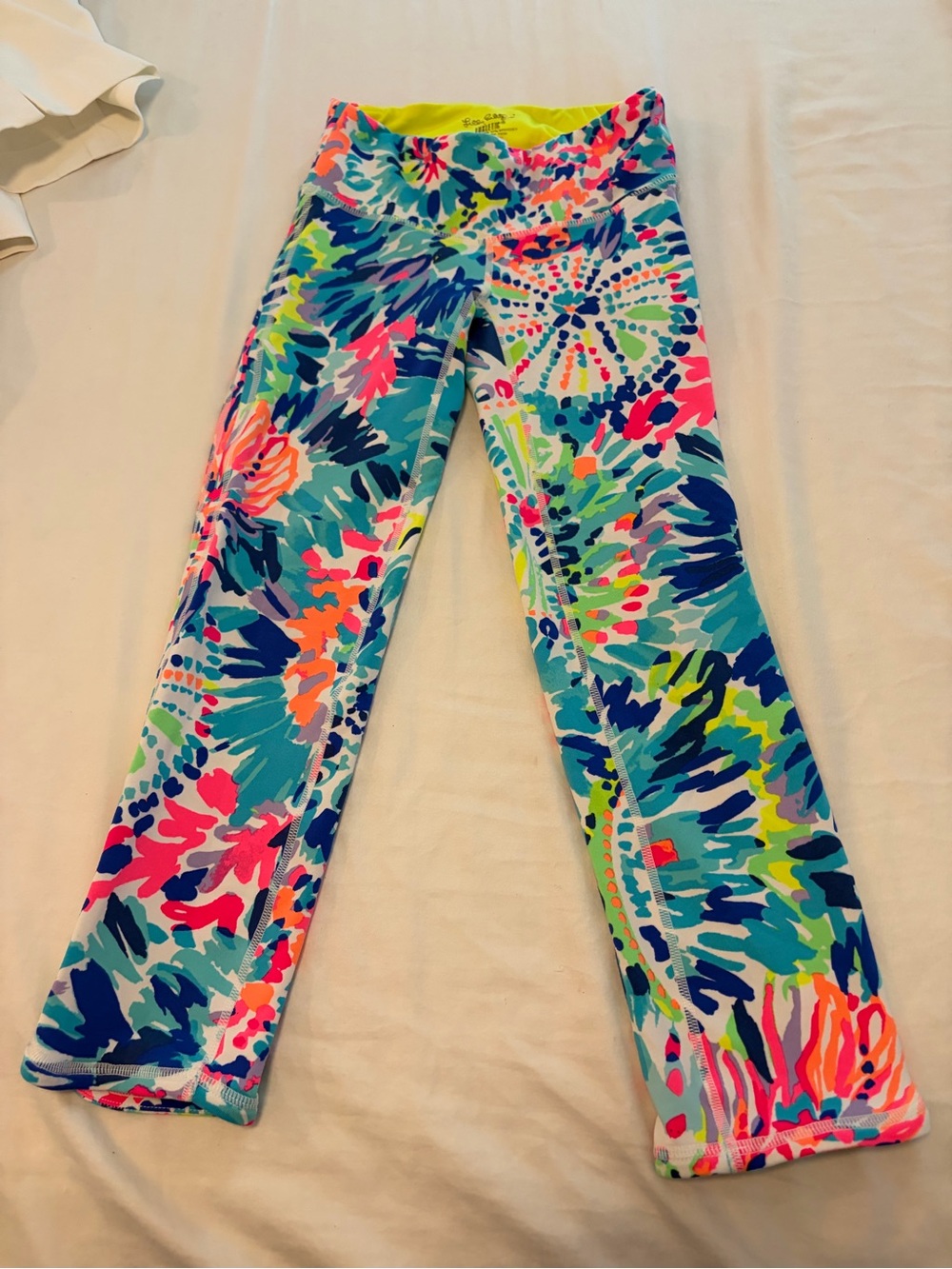 Lilly Pulitzer Neon Floral Print Leggings - Blue, Pink, Green